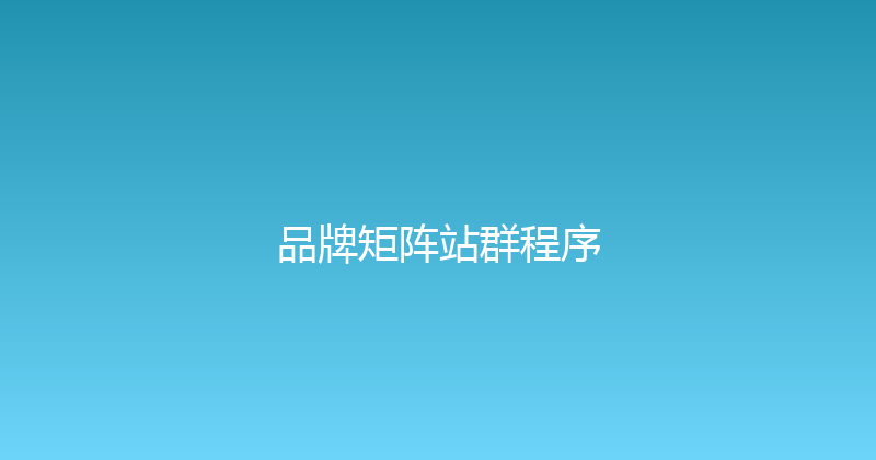 品牌矩阵站群程序 封面图