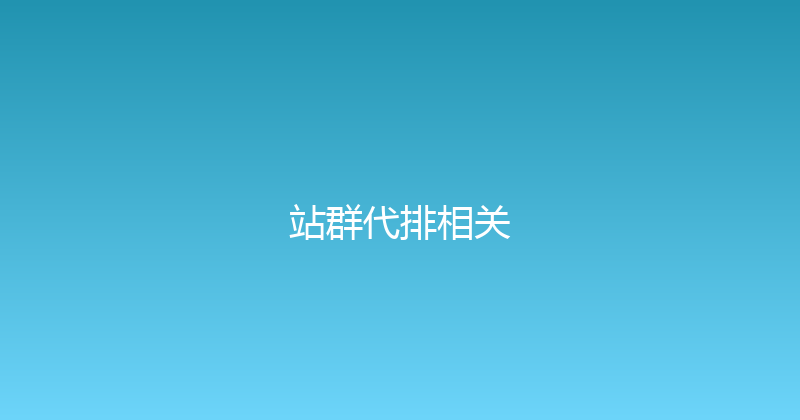 站群代排相关 封面图
