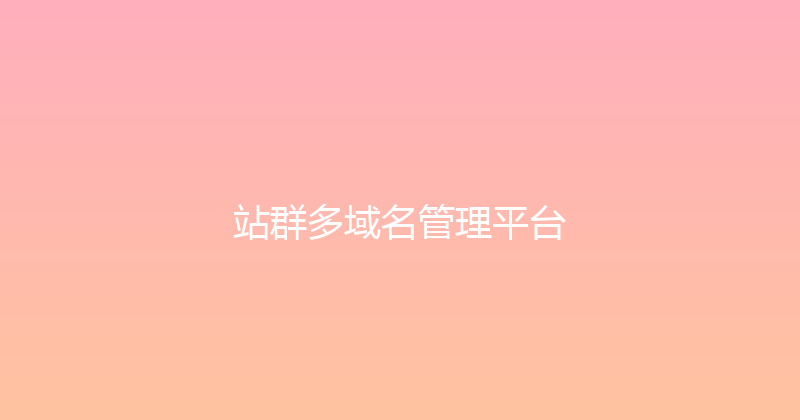 站群多域名管理平台 封面图