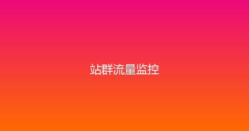 站群流量监控 封面图